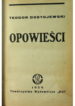 Teodor Dostojewski Opowieści 1929 r