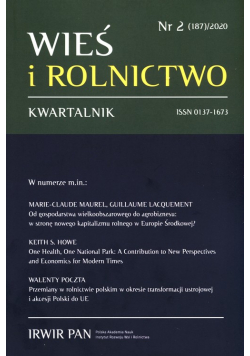 Wieś i rolnictwo 2020/2 (187)