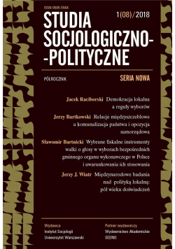 Studia Socjologiczno-Polityczne... nr 1(08)/2018