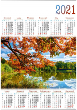 Kalendarz 2021 Jednoplanszowy Jesień