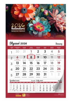 Kalendarz 2026 ścienny miesięczny premium