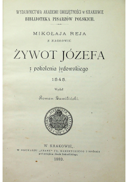 Żywot Józefa z pokolenia żydowskiego 1889 r