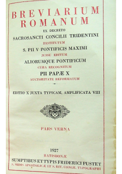 Breviarium Romanum pars Verna 1927 r