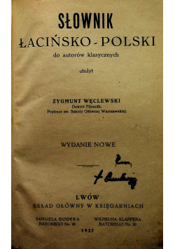 Słownik łacińsko polski 1927 r