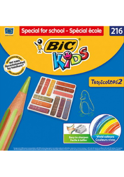 Kredki ołówkowe BIC Kids Tropicolors Zestaw 216 sztuk