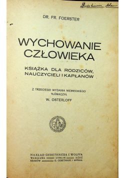 Wychowanie człowieka 1913 r