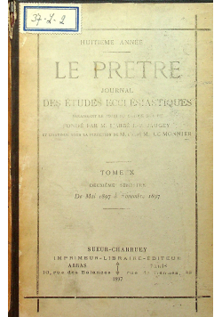 Le Pretre Tome X Nr 1 do 26 1897 r.