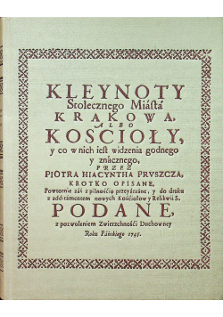 Kleynoty Stołecznego miasta Krakowa