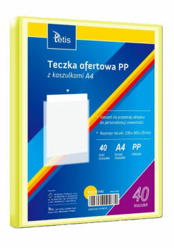 Teczka ofertowa A4 PP + 40 koszulek żółta