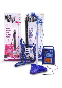 Gitara z mikrofonem i wzmacniaczem
