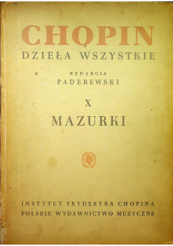 Chopin Dzieła wszystkie X mazurki