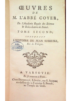 Histoire de Jean Sobieski, 1761 r.