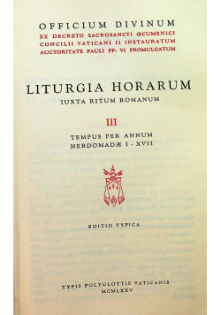 Liturgia horarum III Tempus Per Annum