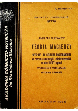 Teoria Macierzy