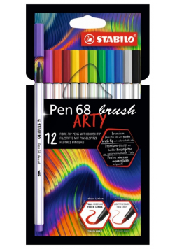 Flamastry Pen 68 brush Arty 12 kolorów STABILO