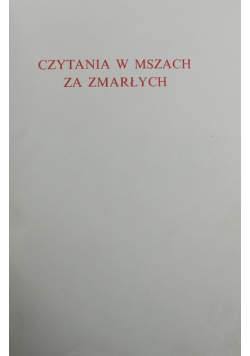Czytania w Mszach za zmarłych