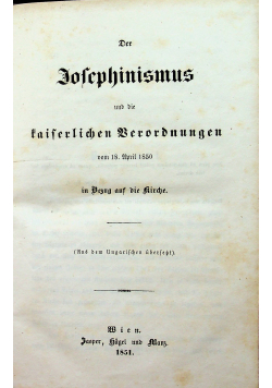 Der Josephinismus 1851 r