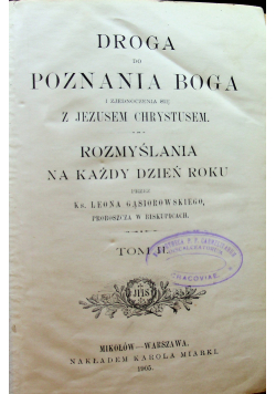 Droga do Poznania Boga Tom II 1905 r.