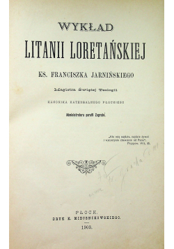 Wykład Litanii Loretańskiej 1903 r