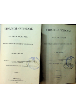 Theologiae Catholicae 2 tomy  1895 r.