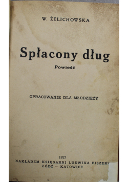 Spłacony dług 1927 r