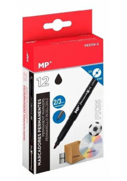 Marker permanentny do CD/DVD czarny (12szt)