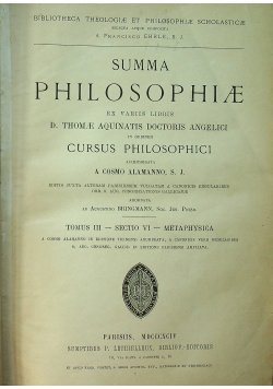 Summa Philosophiae Tomus III Sectio VI 1894 r