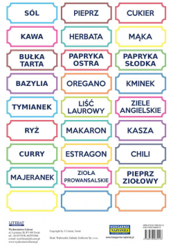 Naklejki Przyprawy (kolorowe)