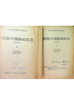 Pieśń o Bernadecie, Tom I i II 1948 r.