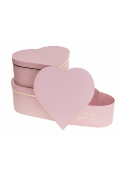 Pudełko Flower Box 3szt różowe serce ROZETTE