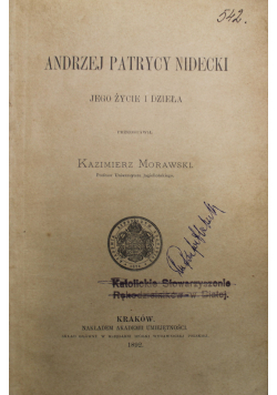Andrzej Patrycy Nidecki 1892r