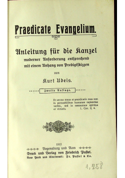 Praedicate Evangelium 1912 r.