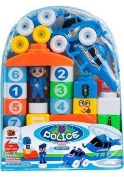 Klocki konstrukcyjne 50el policja