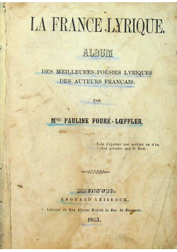 La France Lyrique 1853 r.