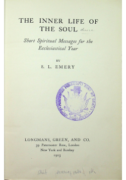 The inner life of the soul 1903 r.