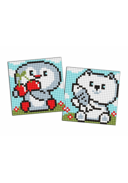 Diamentowa mozaika na magnesie IDEYKA 9x9 cm kids Pingwin i Niedźwiadek
