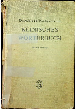 Klinisches Worterbuch 1940 r.
