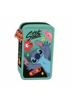 Piórnik potrójny z wyposażeniem Stitch mint Aloha