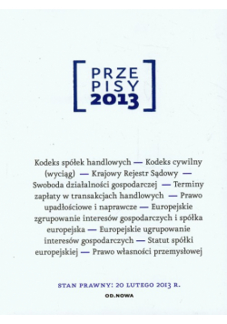 Przepisy 2013 Prawo gospodarcze i handlowe