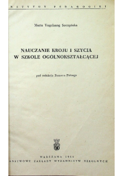 Nauczanie kroju i szycia w szkole ogólnokształcącej