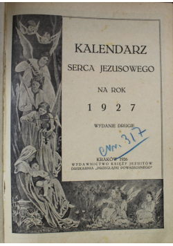 Kalendarz Serca Jezusowego na rok 1927 1926 r.