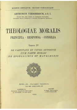 Theologiae Moralis Tomus IV 1923 r