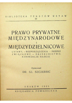 Bibljoteka Tekstów Ustaw Nr 20 Prawo prywatne międzynarodowe i międzydzielnicowe 1935 r.
