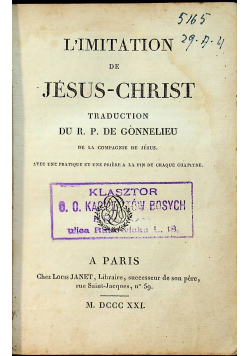 L imitation de Jesus Christ 1821r