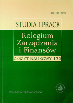 Kolegium zarządzania i finansów zeszyt naukowy 132