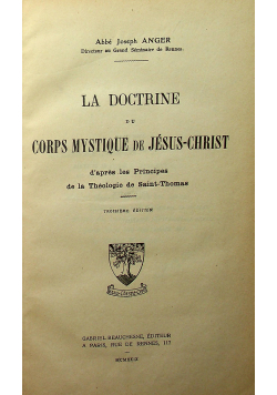 La doctrine du corps mystique de Jesus Christ 1929 r