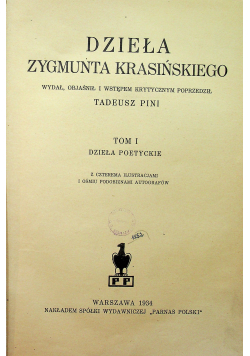 Dzieła Zygmunta Krasińskiego tom I 1934r.