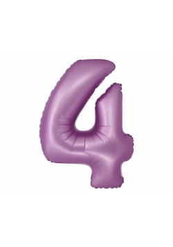 Balon foliowy Smart cyfra 4 lawendowy matowy 76cm