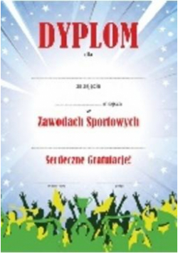 Dyplom A4 Zawody Sportowe Kibice