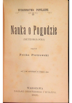 Nauka O Pogodzie 1895 R.